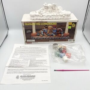 Vintage‎ 1994 Wee Crafts Thanksgiving Candle Holder Paint Kit #21682 New